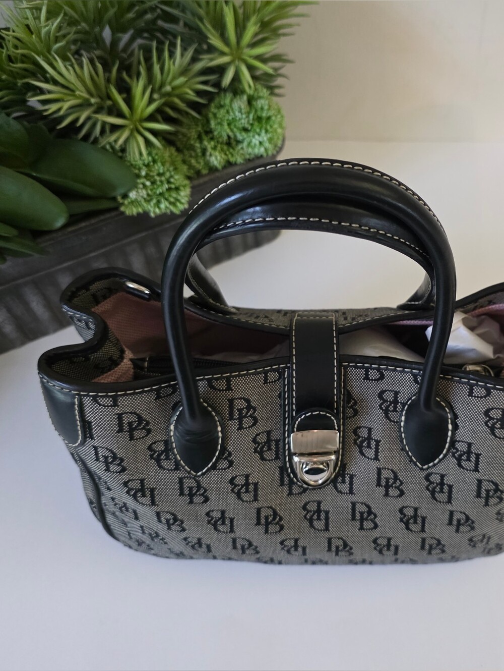 Dooney & Bourke Janine Satchel Crossbody Bag Matching Wallet Black Signature - Picture 5 of 15